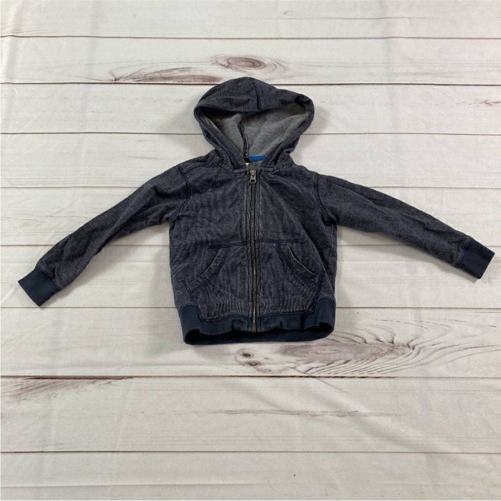 Tea Collection Kids Navy Long Sleeve Full Zip Hoodie Cotton Jacket Size 2